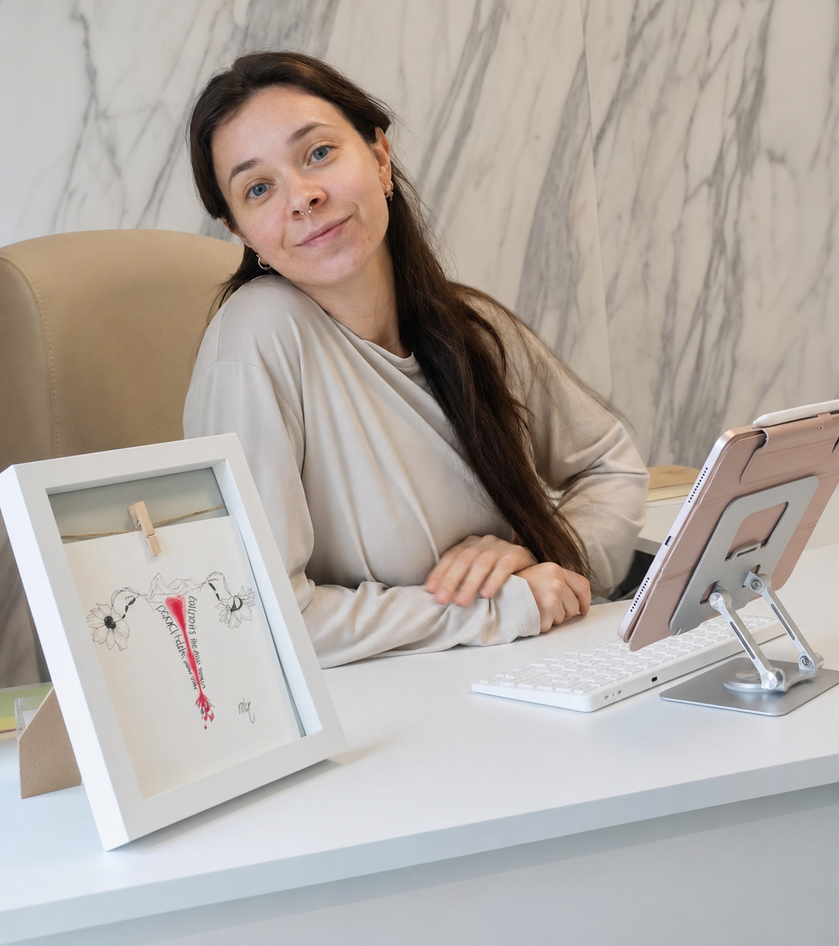 Zaira Da Silva en su consulta